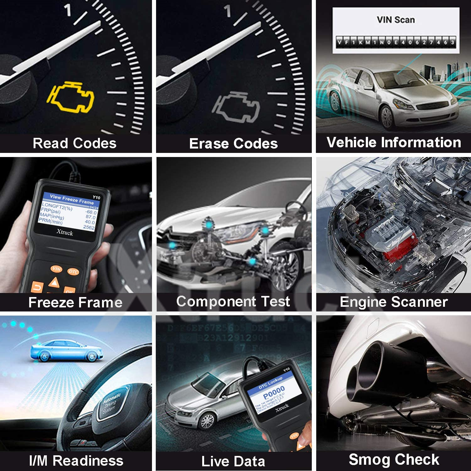 Fault Code Reader XTRUCK Y10 OBD2 Car Diagnostic Tool pk LAUNCH X431 CR3001 OBD2 Scanner Creader 3001 code read