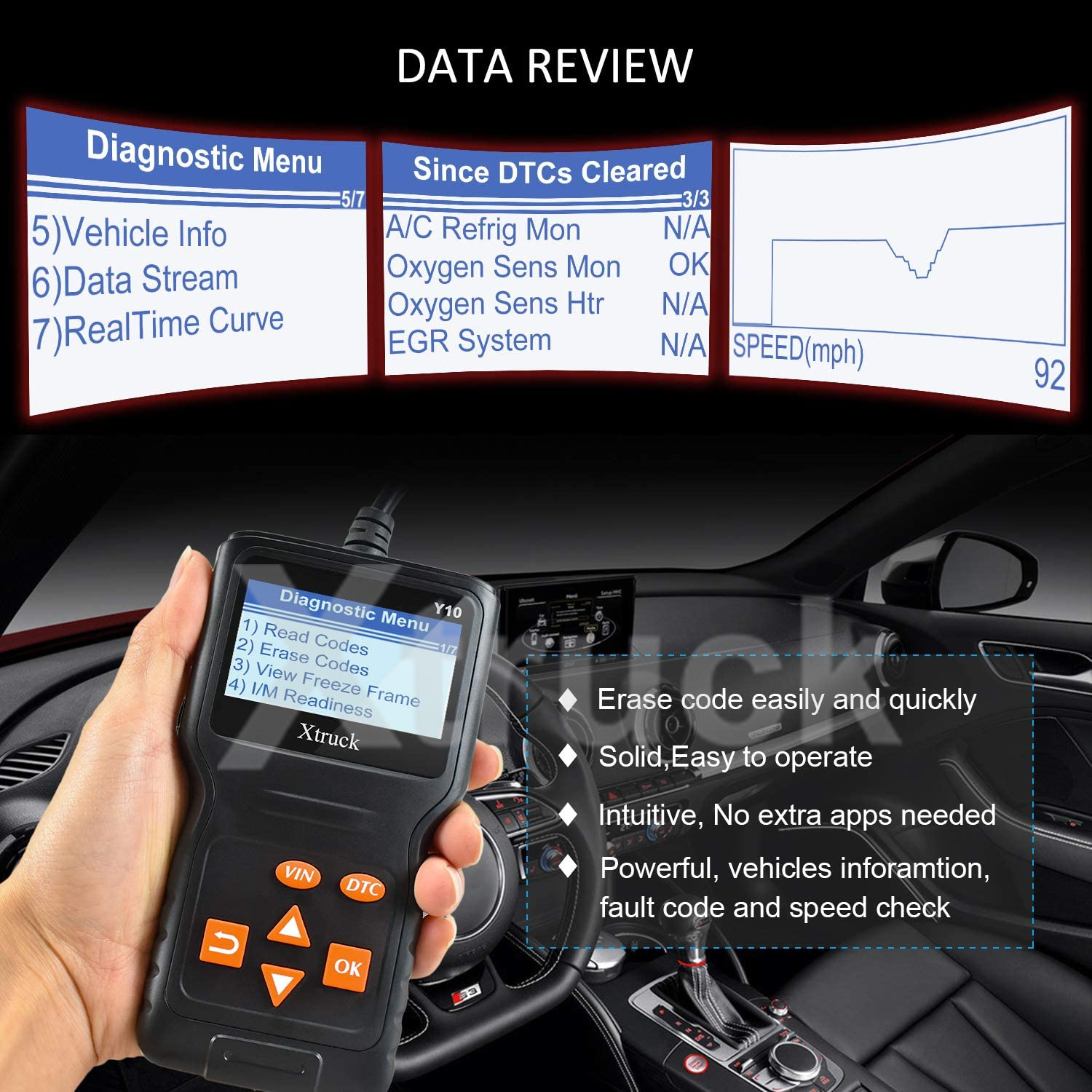 Fault Code Reader XTRUCK Y10 OBD2 Car Diagnostic Tool pk LAUNCH X431 CR3001 OBD2 Scanner Creader 3001 code read