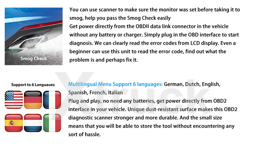 Fault Code Reader XTRUCK Y10 OBD2 Car Diagnostic Tool pk LAUNCH X431 CR3001 OBD2 Scanner Creader 3001 code read