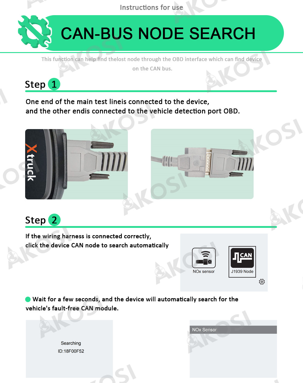 Xtruck Y005 CAN-BUS node search Urea SCR tester urea pump Nitrogen sensor Level sensor detector diagnosis tool