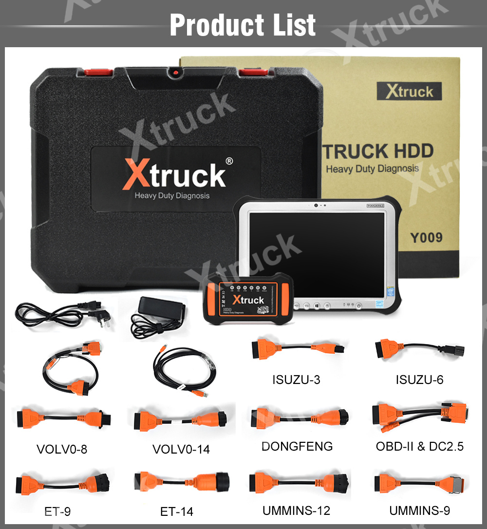 Xtruck Y009 HDD +FZ G1 tablet for Heavy duty Truck Diagnostic Kit