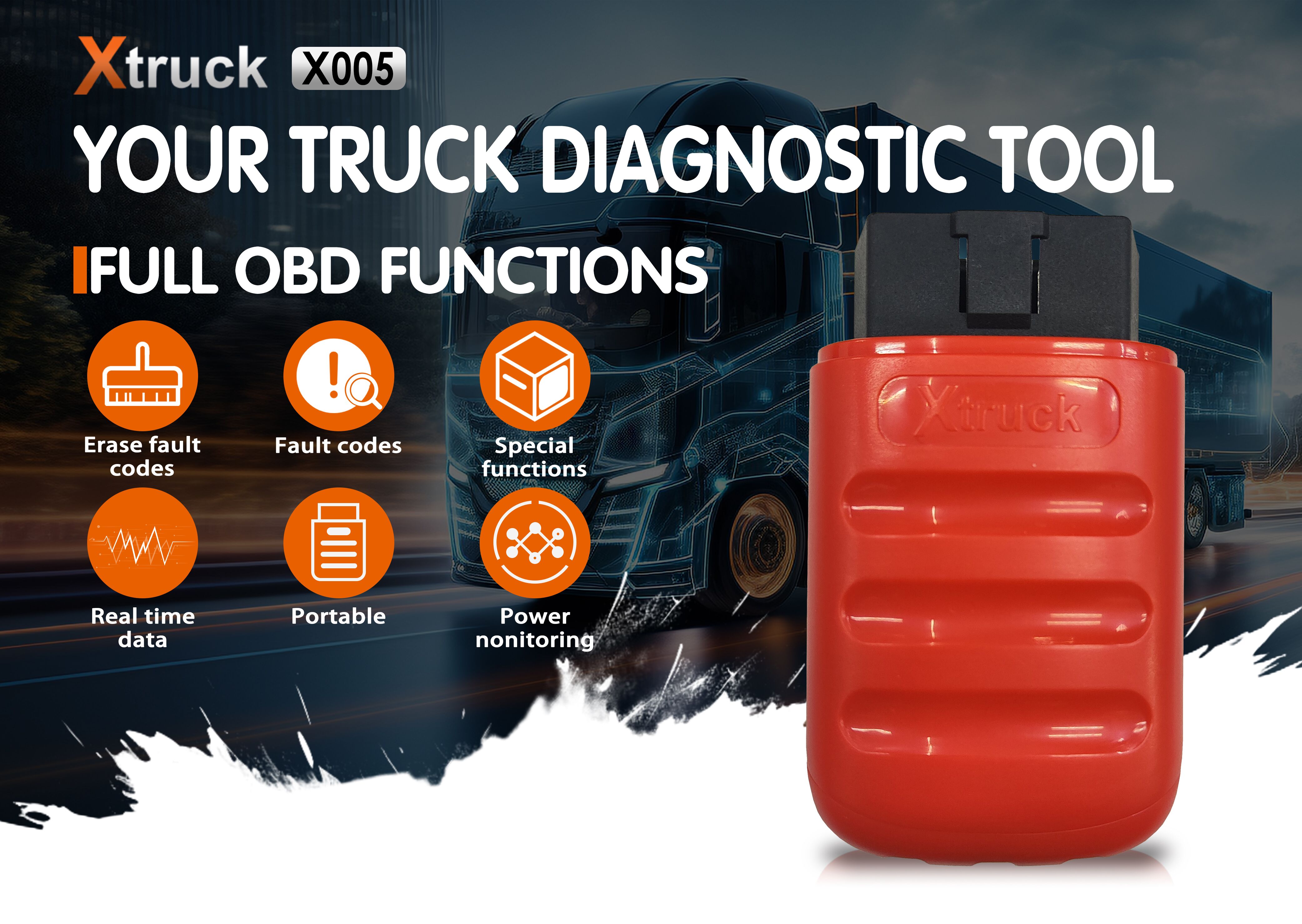Xtruck X005 Intelligent Diagnosis ECU Quick Flashing support SHACMAN，SINOTRUCK，DongFeng，FAWDE