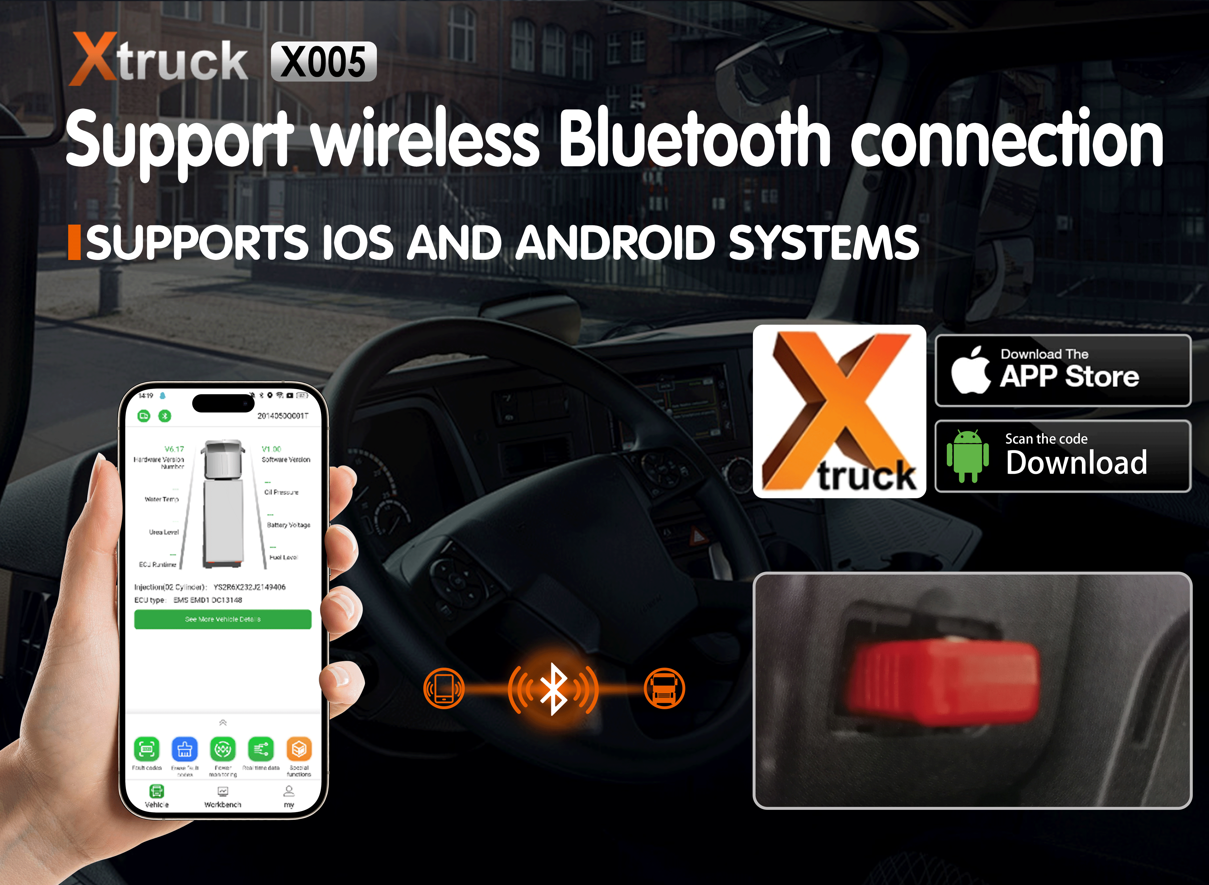 Xtruck X005 Intelligent Diagnosis ECU Quick Flashing support SHACMAN，SINOTRUCK，DongFeng，FAWDE