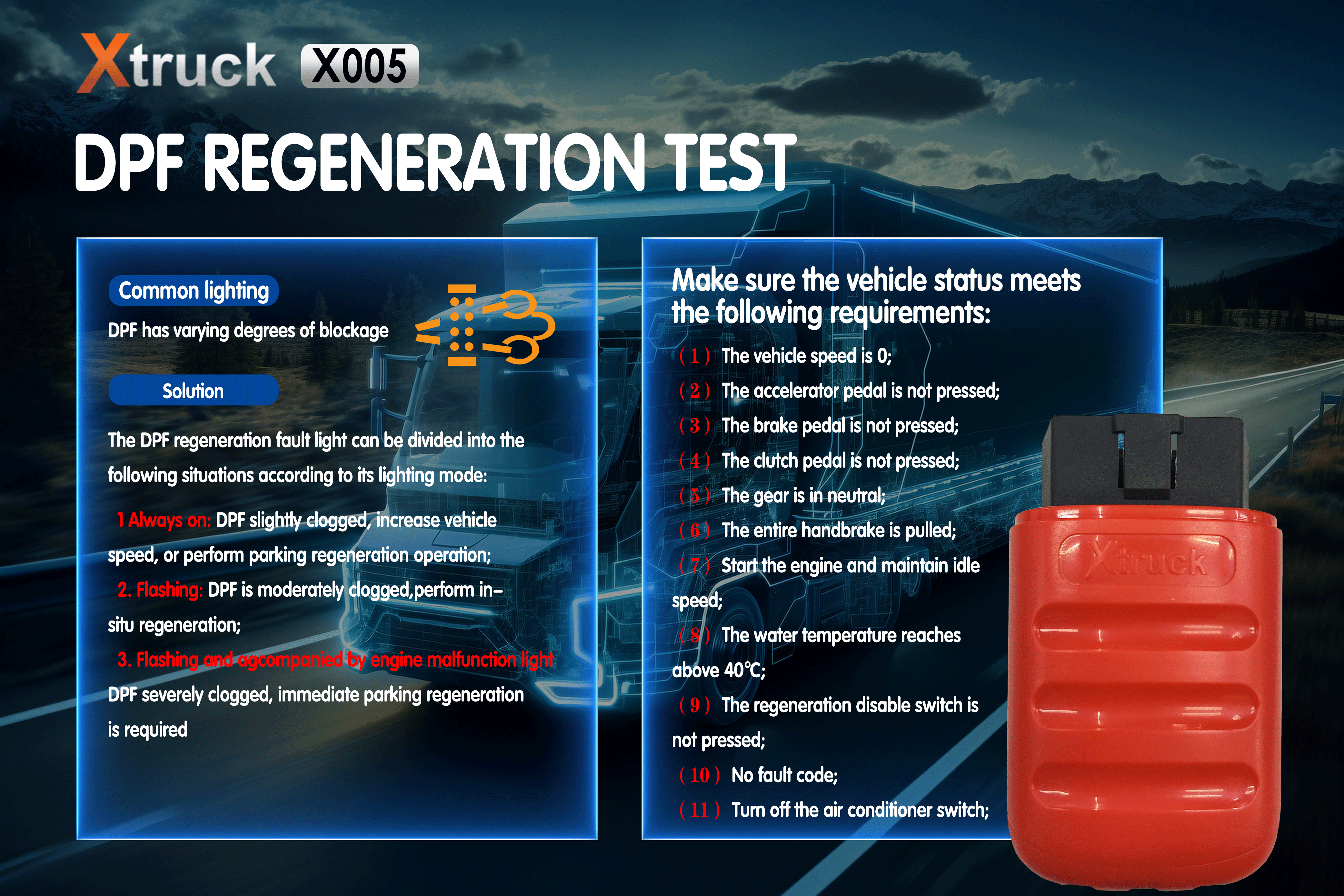 Xtruck X005 Intelligent Diagnosis ECU Quick Flashing support SHACMAN，SINOTRUCK，DongFeng，FAWDE