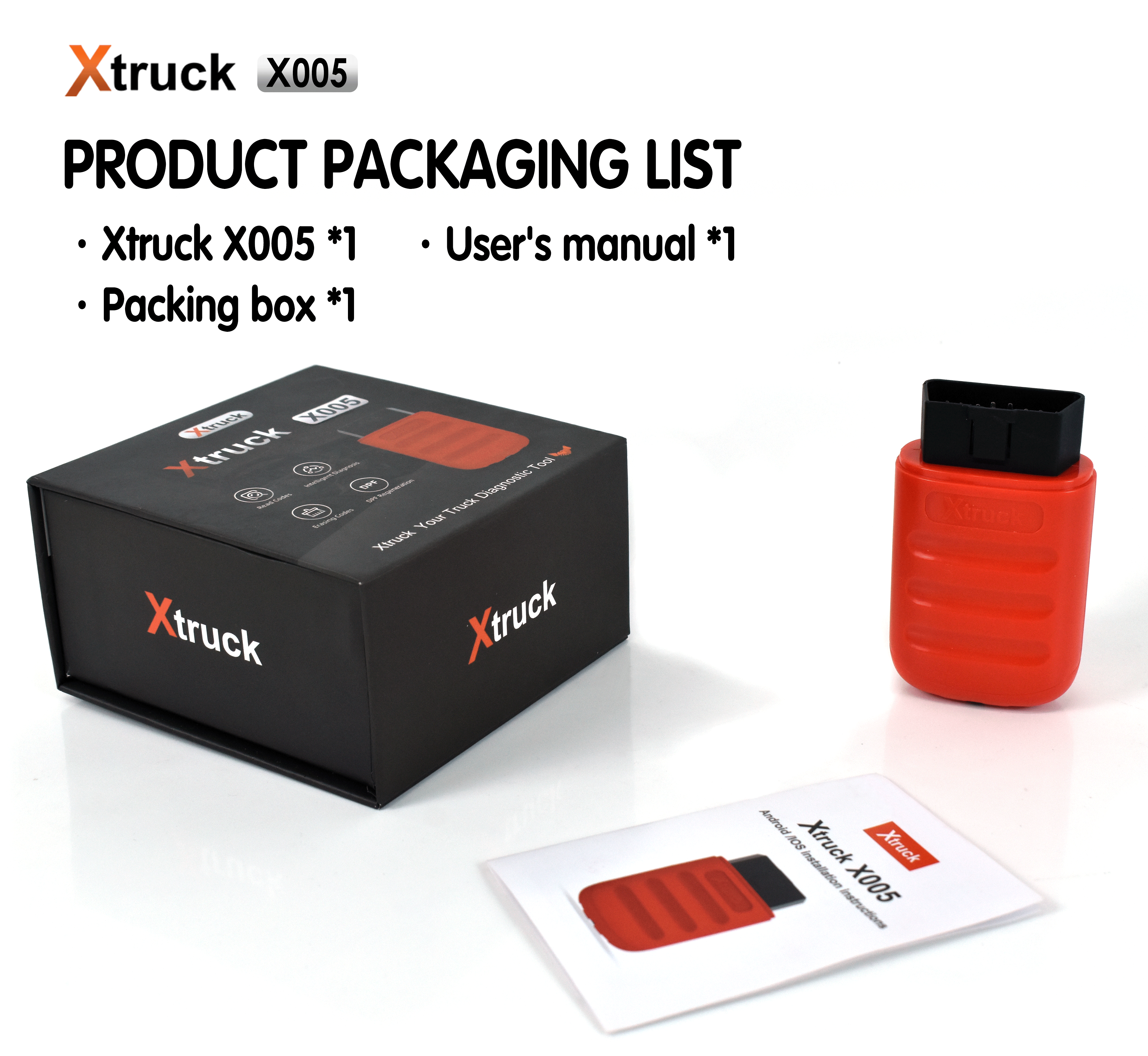 Xtruck X005 Intelligent Diagnosis ECU Quick Flashing support SHACMAN，SINOTRUCK，DongFeng，FAWDE