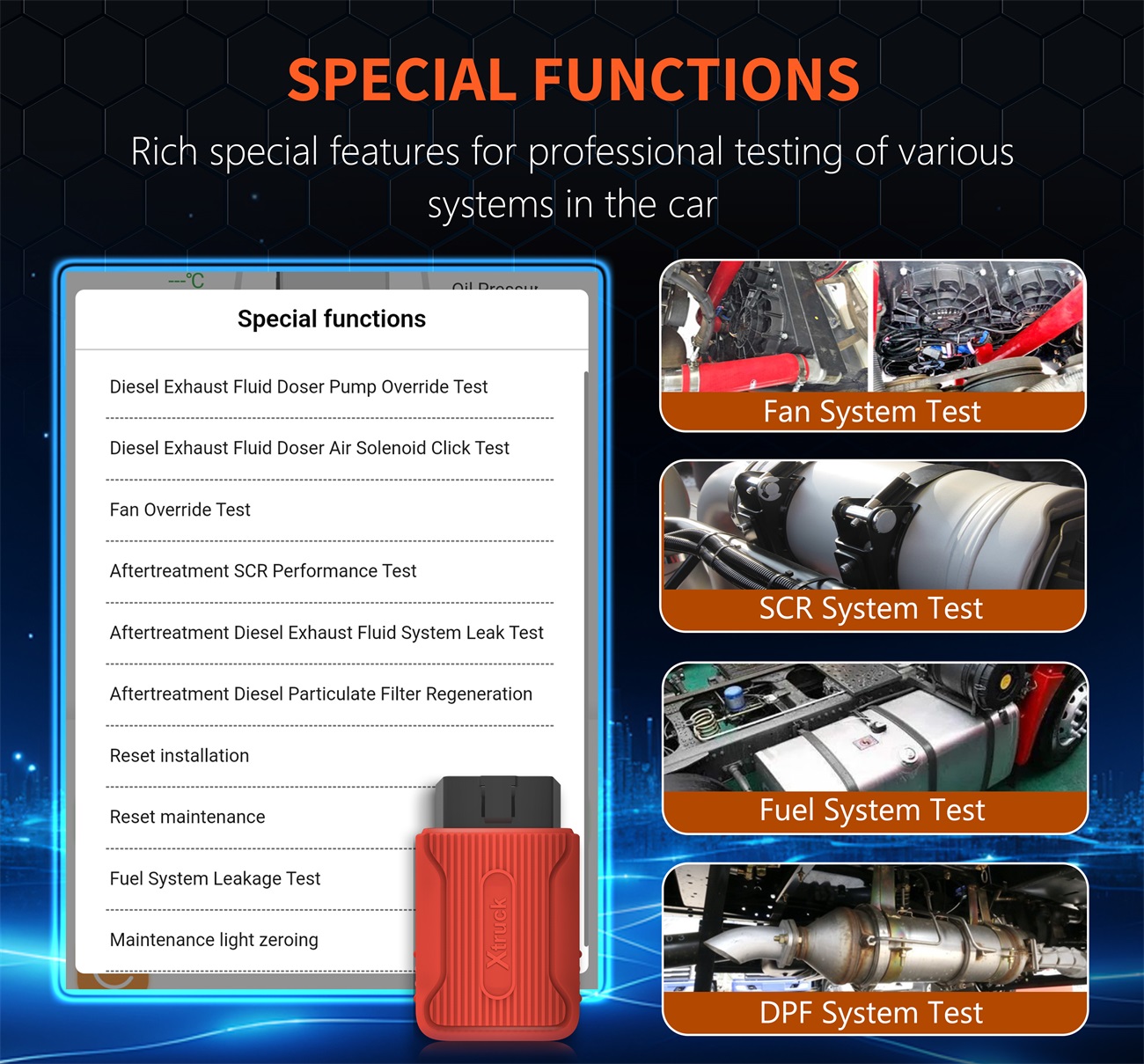 Xtruck X003  Force DPF Regeneration ecu programming tool Read fault code Heavy Duty Truck support Cummins VOLVO and SCANIA Truck Diagnostic Tool