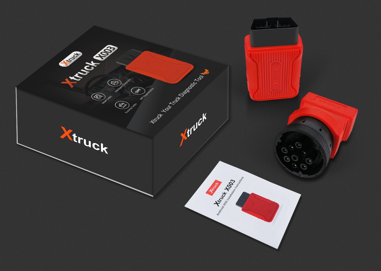 Xtruck X003  Force DPF Regeneration ecu programming tool Read fault code Heavy Duty Truck support Cummins VOLVO and SCANIA Truck Diagnostic Tool