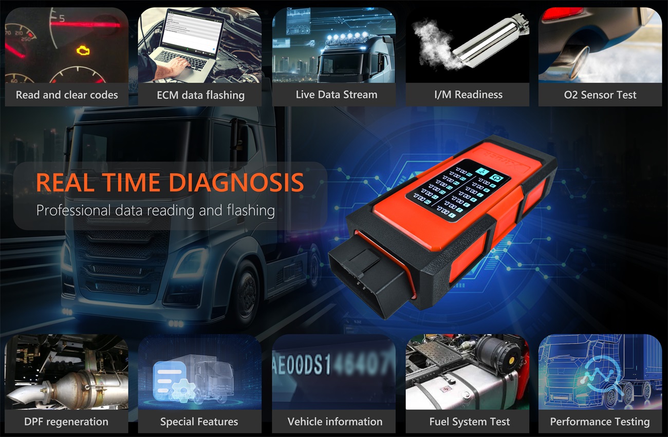 Xtruck X003 plus Read fault code DPF Regeneration support Cummins VOLVO and SCANIA Truck Diagnostic Tool