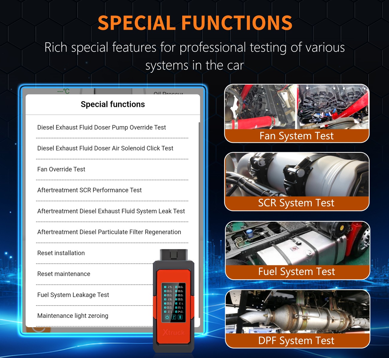 Xtruck X003 plus Read fault code DPF Regeneration support Cummins VOLVO and SCANIA Truck Diagnostic Tool